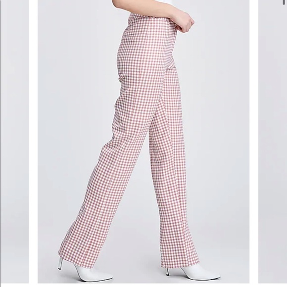 En Saison High Waisted Gingham Slit Trouser Pant - Picture 2 of 14